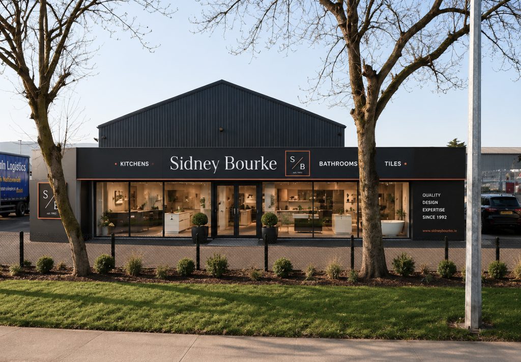 Sidney Bourke kitchens, bathrooms and tiles showroom storefront with display windows