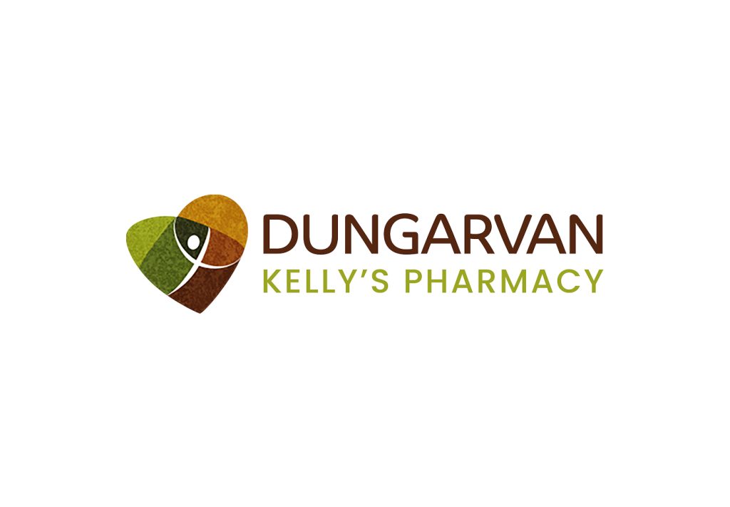 Dungarvan Pharmacy logo, colour version on white