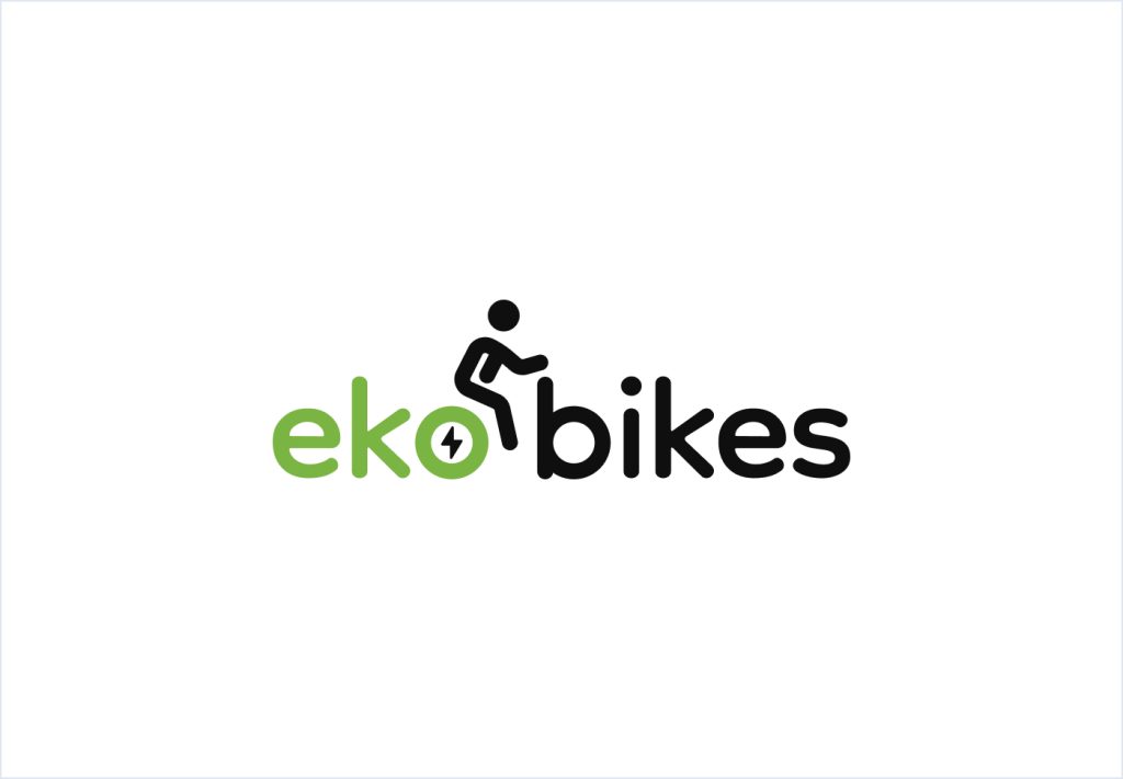 Ekobikes logo, colour version on white