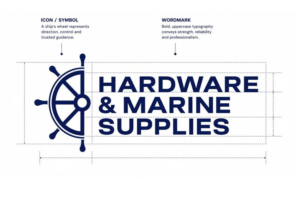 Kehoe Marine icon and wordmark breakdown