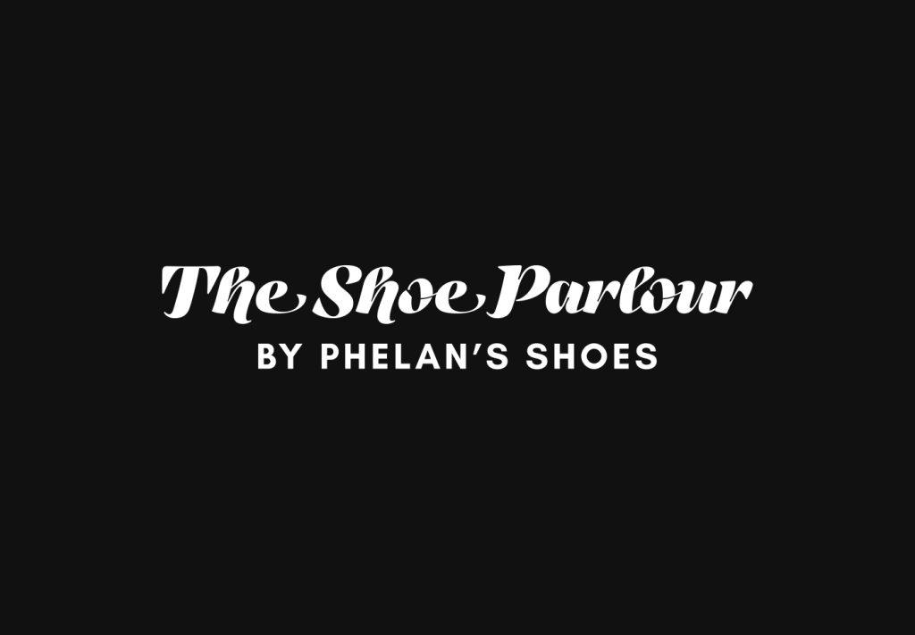 The Shoe Parlour logo, white on black