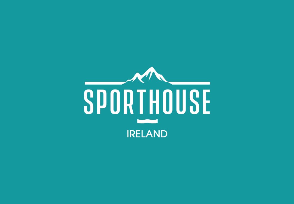 Sporthouse Ireland logo, white on teal