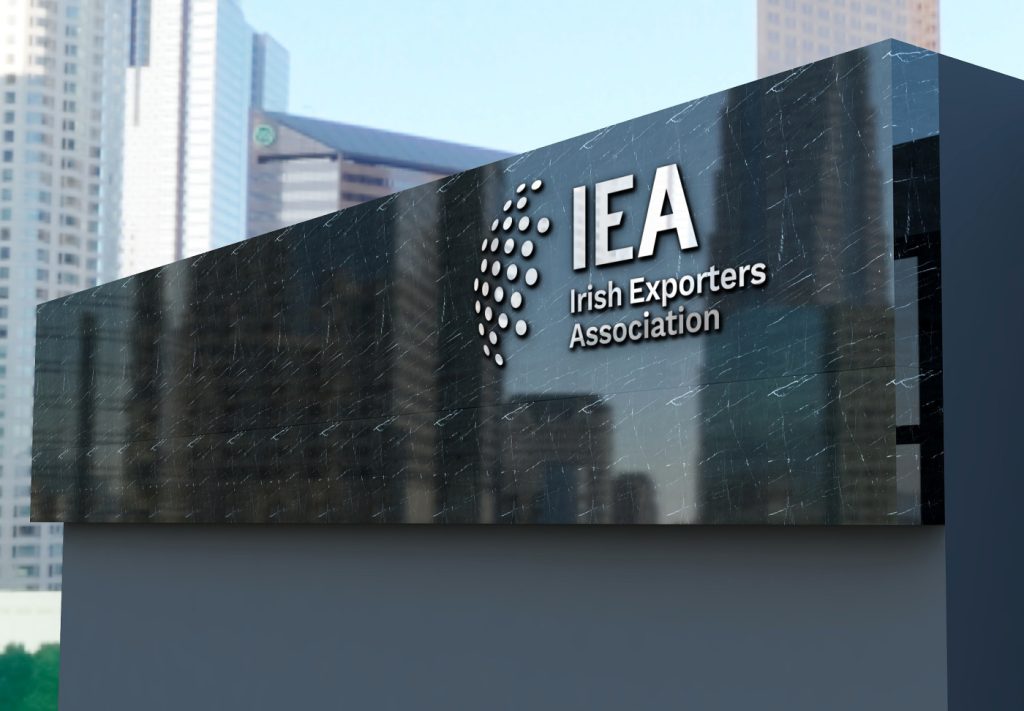 IEA logo on illuminated building signage