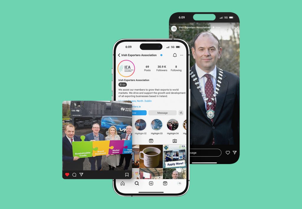 IEA app or website screens on a phone